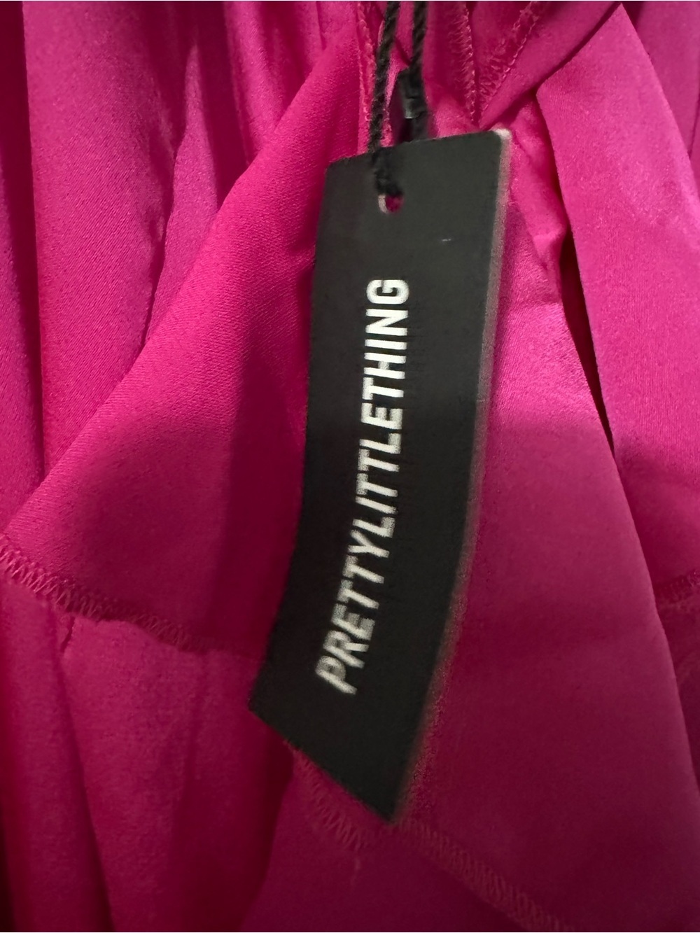 NWT PrettyLittleThing Satin Draped Frill Back Detail Maxi Dress Size 2 - Picture 5 of 6
